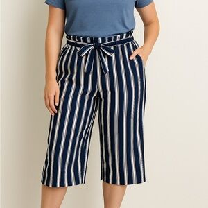 💙NWOT Joe B Womens Capri Striped Cuffed Pants